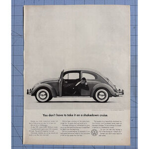 1961 Original Magazine Ad Volkswagen VW Shakedown Cruise Bug